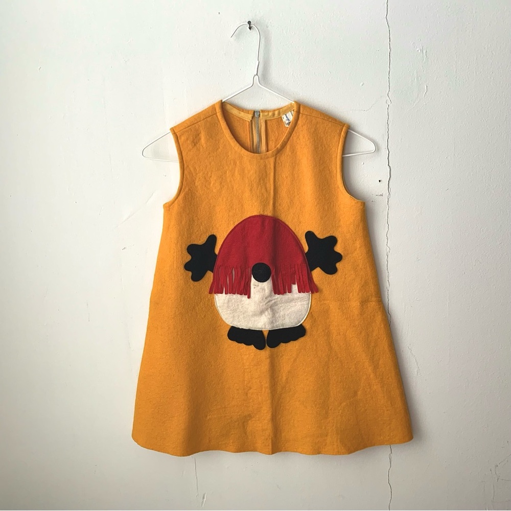 RARE vtg children’s Mod 60s felt mini dress